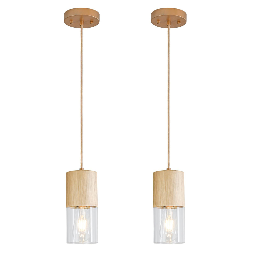2-Pack Black Pendant Light Fixtures, Adjustable Modern Pendant Lights for Kitchen Island, Industrial Glass Pendant Lights for Dining Table Hallway Bedroom Living Room