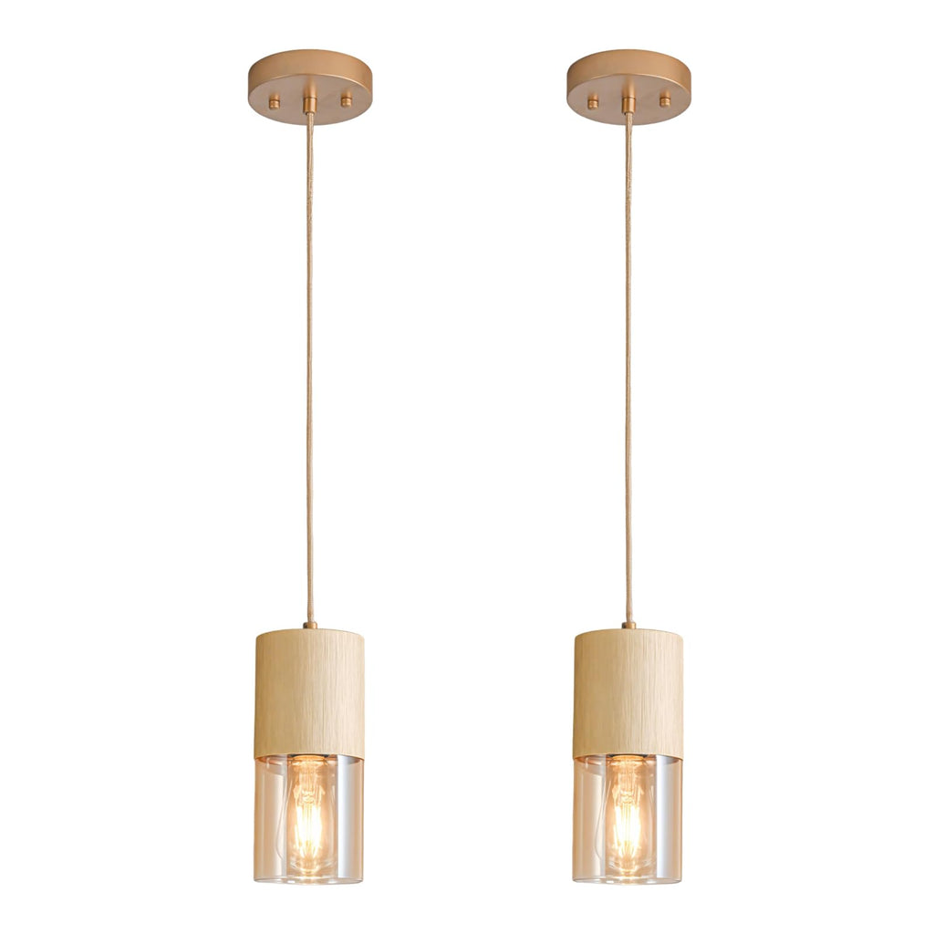 2-Pack Black Pendant Light Fixtures, Adjustable Modern Pendant Lights for Kitchen Island, Industrial Glass Pendant Lights for Dining Table Hallway Bedroom Living Room