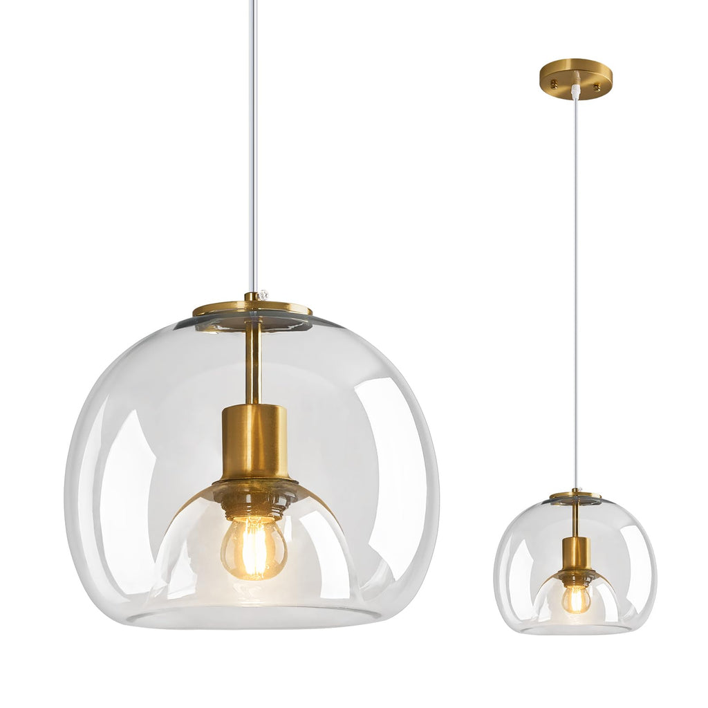 Mirror Smoke Gray Glass Pendant Lights Kitchen Island 2 Pack 7.87" Glass Globe Pendant Light Black Hanging Light Fixture Modern Pendant Lighting for Kitchen Island Bedroom Dining Room
