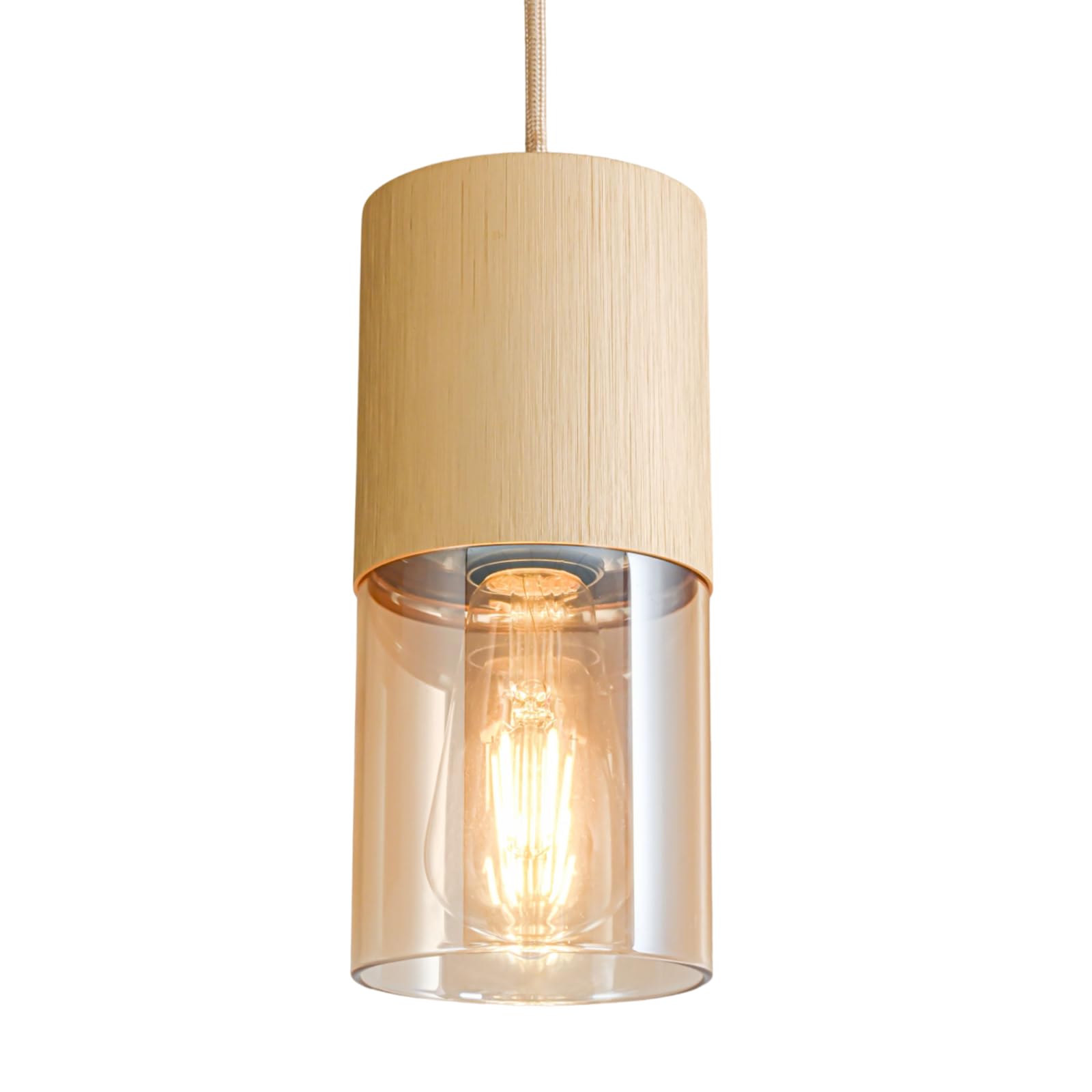 2-Pack Black Pendant Light Fixtures, Adjustable Modern Pendant Lights for Kitchen Island, Industrial Glass Pendant Lights for Dining Table Hallway Bedroom Living Room