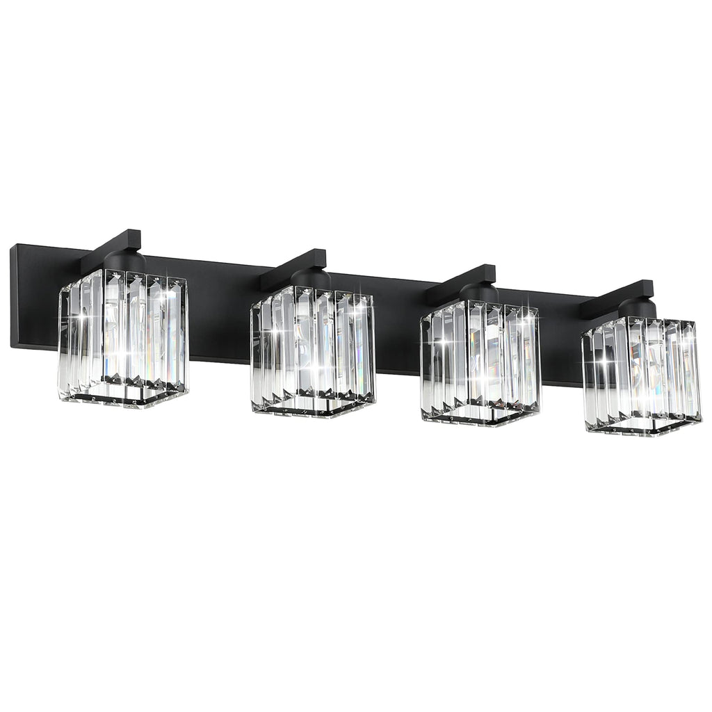 Brushed Nickel 3-Light Crystal Bathroom Vanity Light Fixture (Bulb Not Included)