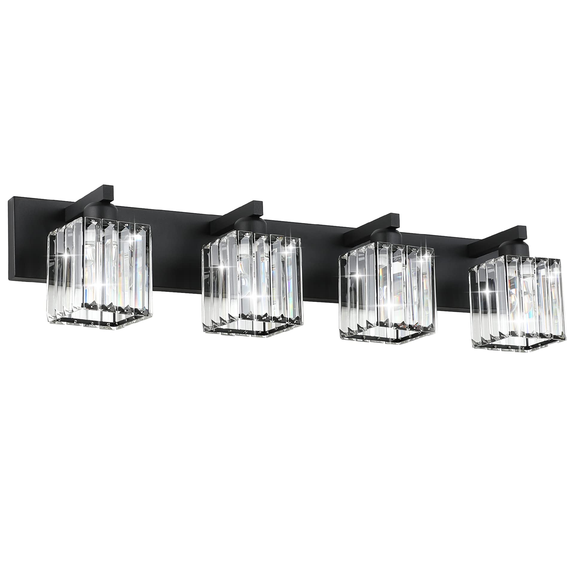 Brushed Nickel 3-Light Crystal Bathroom Vanity Light Fixture (Bulb Not Included)
