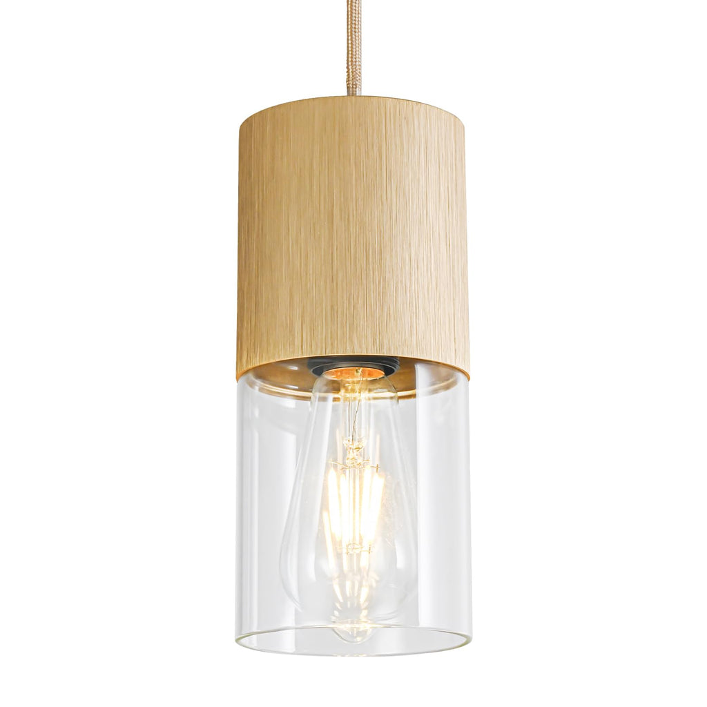 2-Pack Black Pendant Light Fixtures, Adjustable Modern Pendant Lights for Kitchen Island, Industrial Glass Pendant Lights for Dining Table Hallway Bedroom Living Room