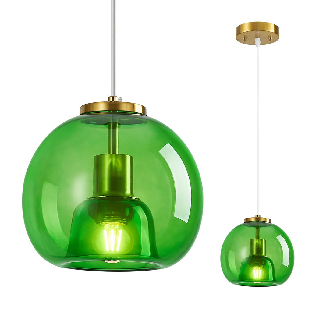 Mirror Smoke Gray Glass Pendant Lights Kitchen Island 2 Pack 7.87" Glass Globe Pendant Light Black Hanging Light Fixture Modern Pendant Lighting for Kitchen Island Bedroom Dining Room