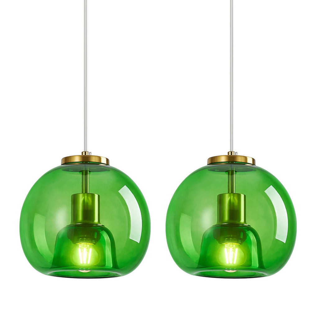 Mirror Smoke Gray Glass Pendant Lights Kitchen Island 2 Pack 7.87" Glass Globe Pendant Light Black Hanging Light Fixture Modern Pendant Lighting for Kitchen Island Bedroom Dining Room