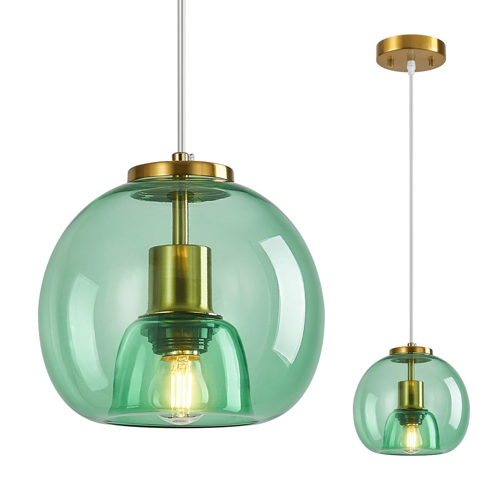 Mirror Smoke Gray Glass Pendant Lights Kitchen Island 2 Pack 7.87" Glass Globe Pendant Light Black Hanging Light Fixture Modern Pendant Lighting for Kitchen Island Bedroom Dining Room
