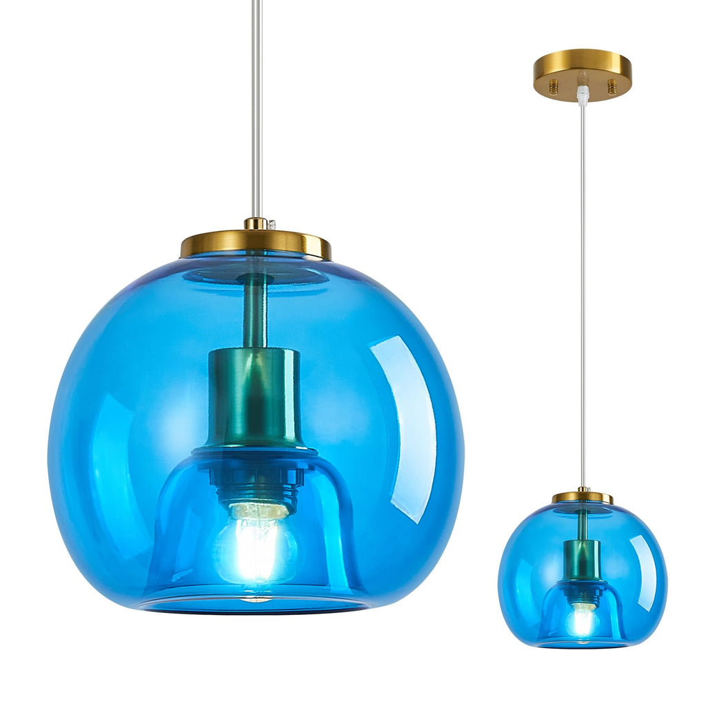 Mirror Smoke Gray Glass Pendant Lights Kitchen Island 2 Pack 7.87" Glass Globe Pendant Light Black Hanging Light Fixture Modern Pendant Lighting for Kitchen Island Bedroom Dining Room