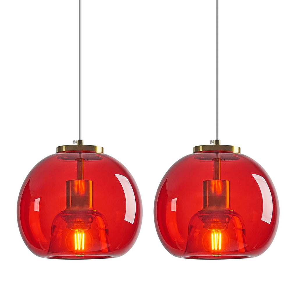 Mirror Smoke Gray Glass Pendant Lights Kitchen Island 2 Pack 7.87" Glass Globe Pendant Light Black Hanging Light Fixture Modern Pendant Lighting for Kitchen Island Bedroom Dining Room