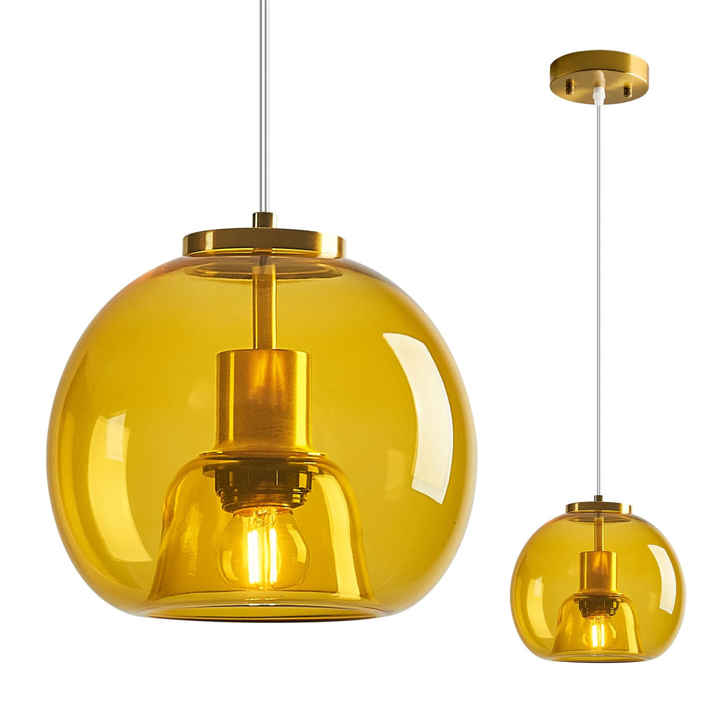 Mirror Smoke Gray Glass Pendant Lights Kitchen Island 2 Pack 7.87" Glass Globe Pendant Light Black Hanging Light Fixture Modern Pendant Lighting for Kitchen Island Bedroom Dining Room