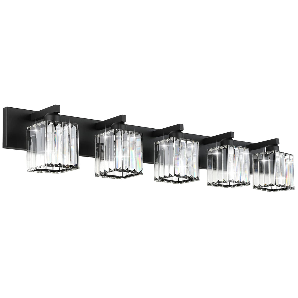 Brushed Nickel 3-Light Crystal Bathroom Vanity Light Fixture (Bulb Not Included)
