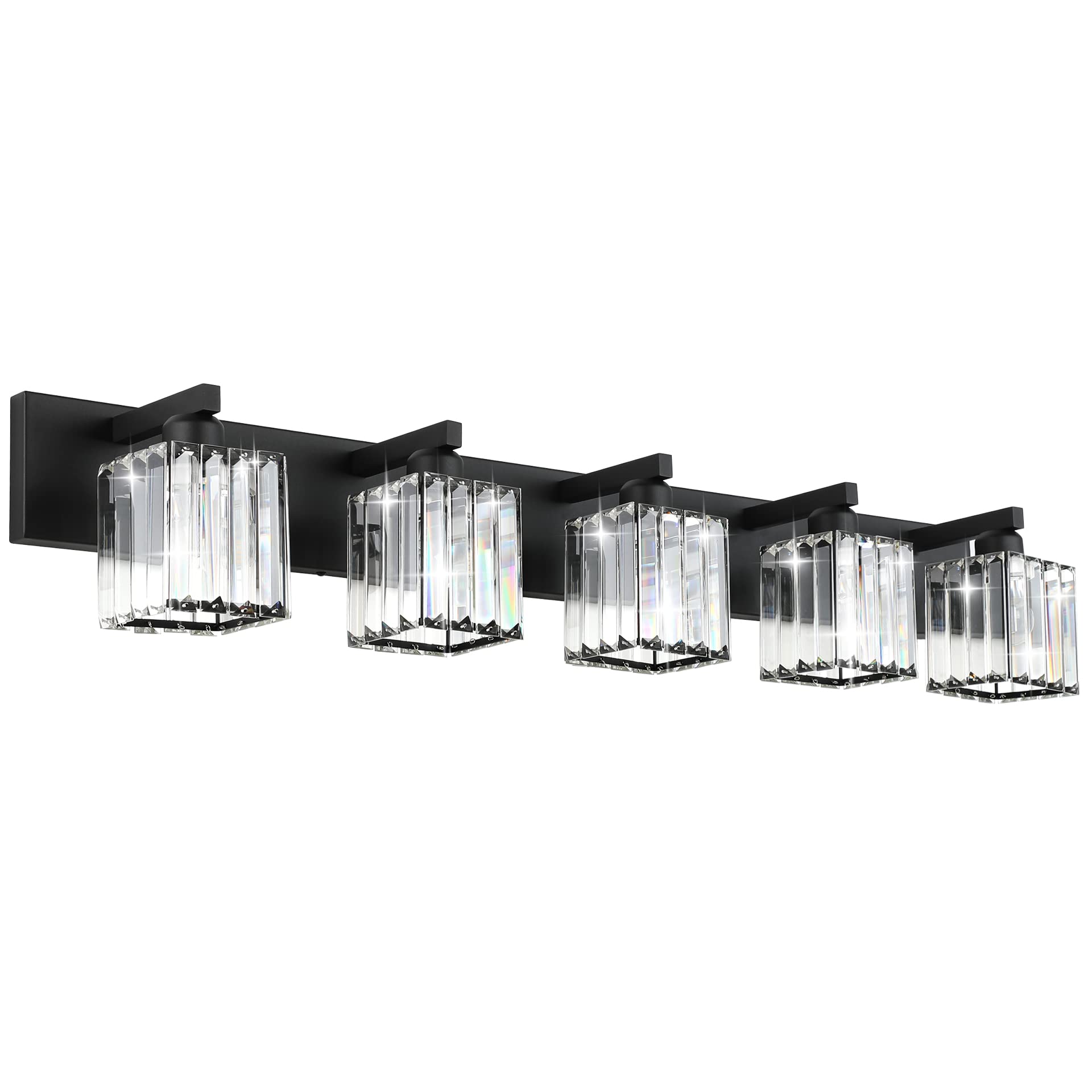 Brushed Nickel 3-Light Crystal Bathroom Vanity Light Fixture (Bulb Not Included)