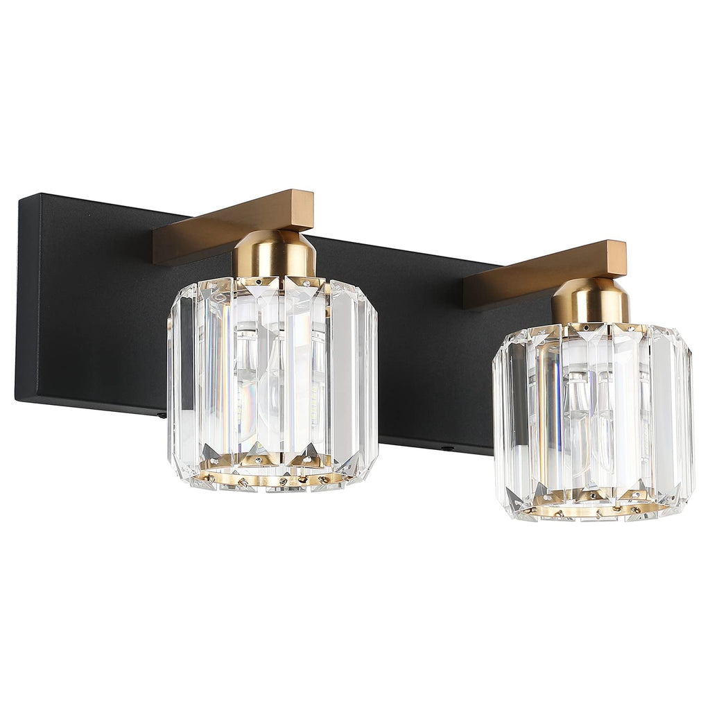 Brushed Nickel 3-Light Crystal Bathroom Vanity Light Fixture (Bulb Not Included)