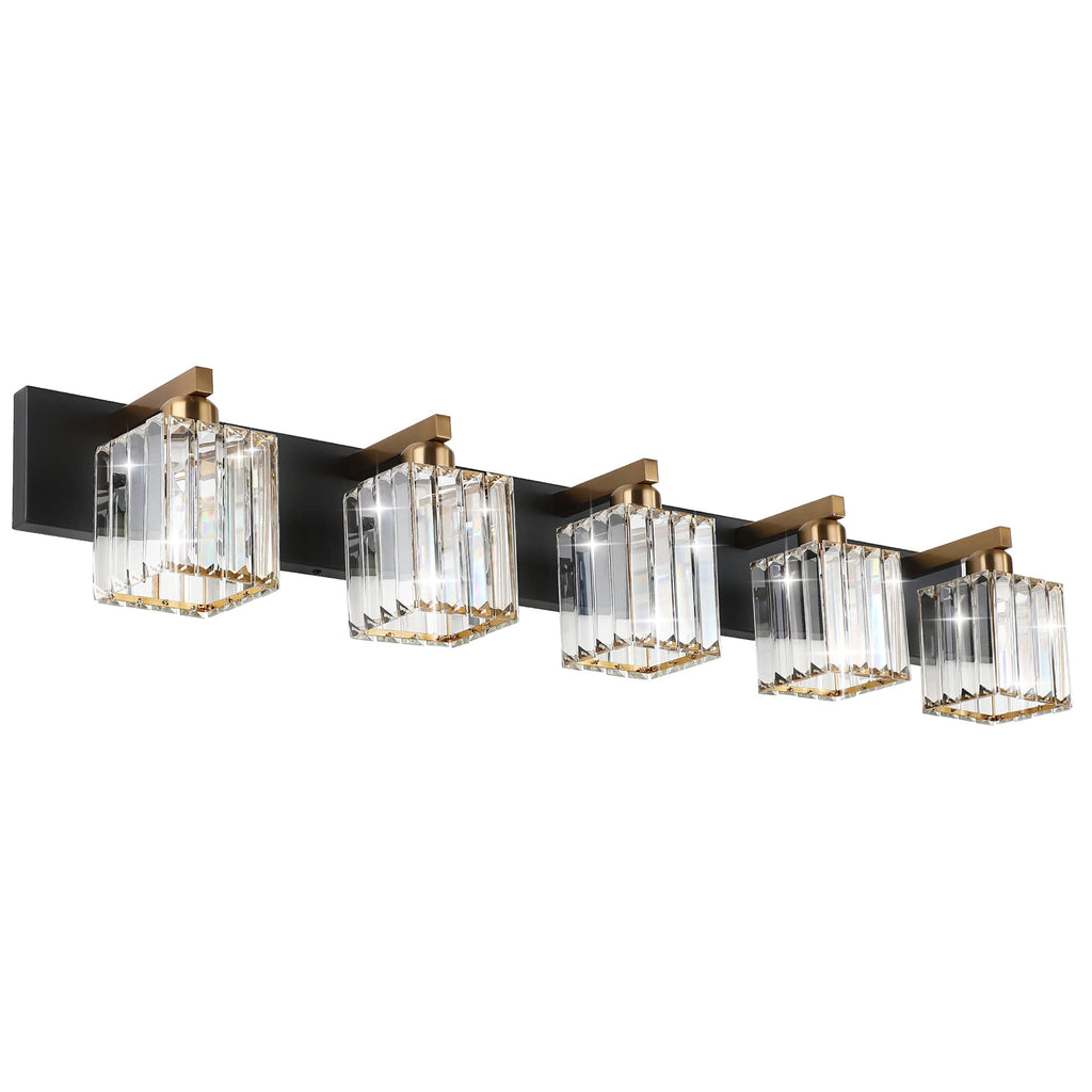 Brushed Nickel 3-Light Crystal Bathroom Vanity Light Fixture (Bulb Not Included)