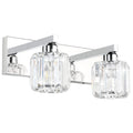 Brushed Nickel 3-Light Crystal Bathroom Vanity Light Fixture (Bulb Not Included)