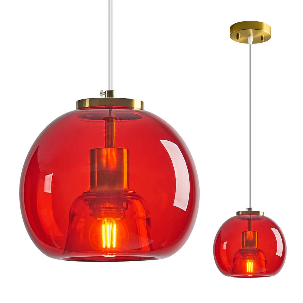 Mirror Smoke Gray Glass Pendant Lights Kitchen Island 2 Pack 7.87" Glass Globe Pendant Light Black Hanging Light Fixture Modern Pendant Lighting for Kitchen Island Bedroom Dining Room
