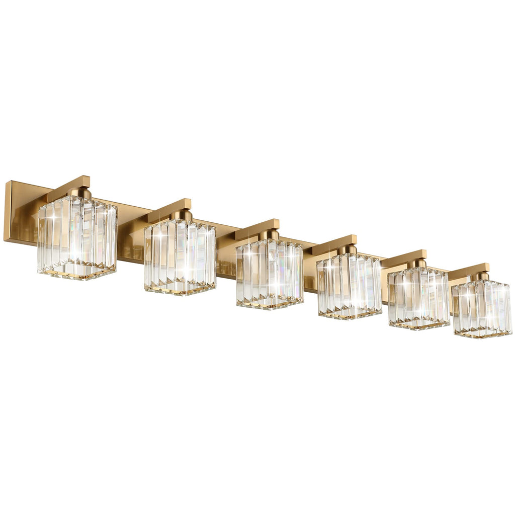 Brushed Nickel 3-Light Crystal Bathroom Vanity Light Fixture (Bulb Not Included)