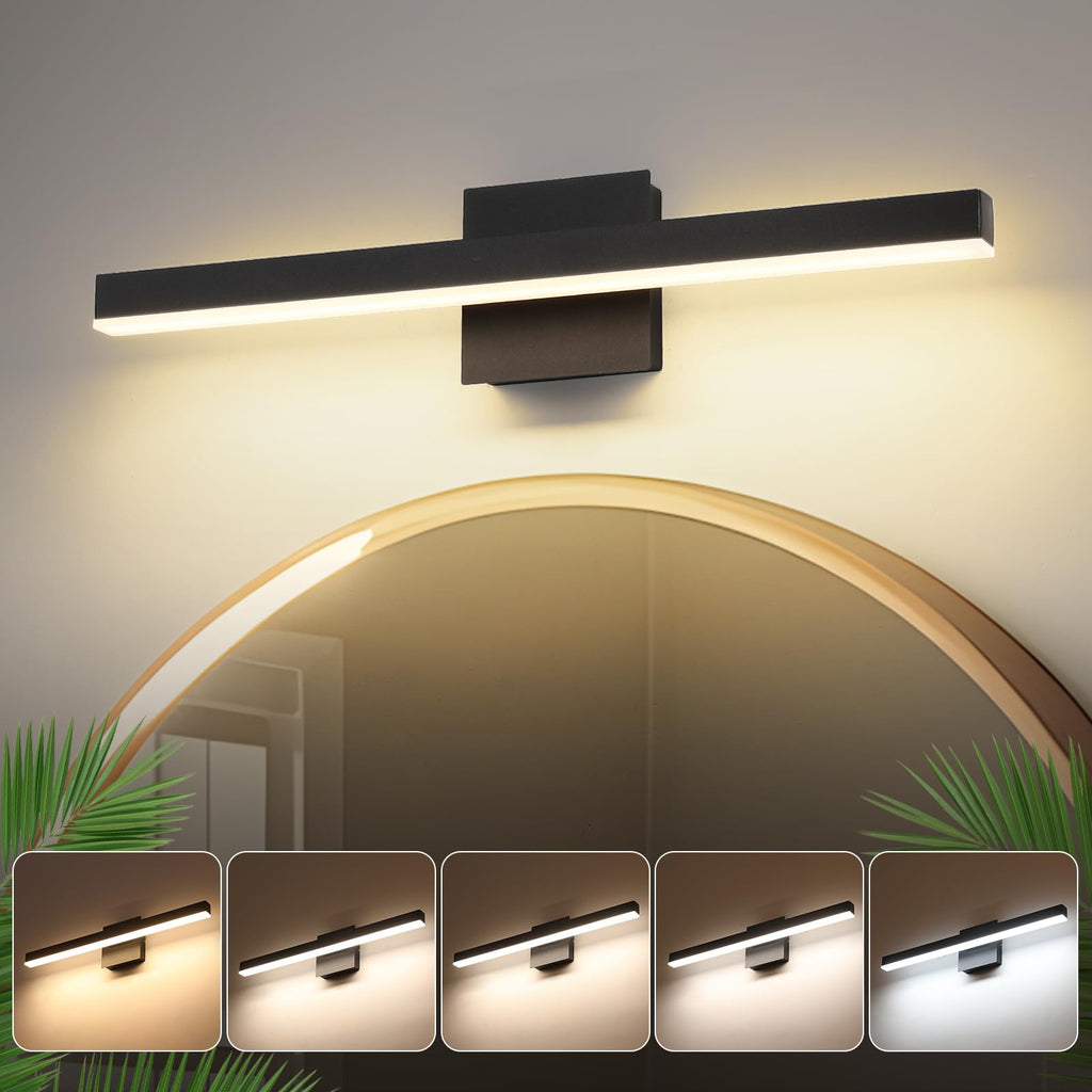 Joossnwell Brushed Nickel Vanity Light for Bathroom Lighting Fixtures Over Mirror Modern Bath Vanity Lights Bar 5CCT Diammable Bathroom Lights 31.5 inch ETL Certificated