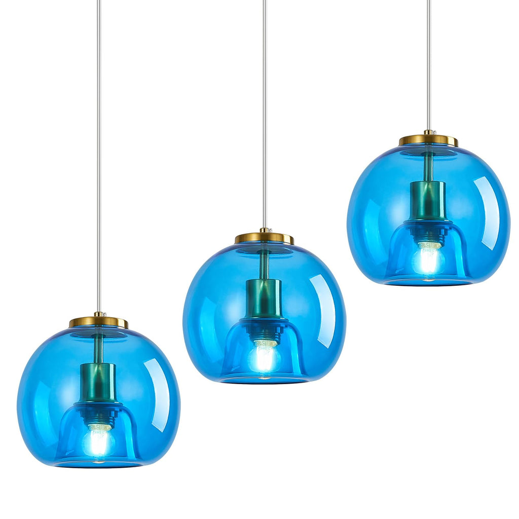 Mirror Smoke Gray Glass Pendant Lights Kitchen Island 2 Pack 7.87" Glass Globe Pendant Light Black Hanging Light Fixture Modern Pendant Lighting for Kitchen Island Bedroom Dining Room