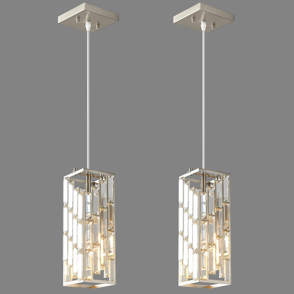 Black Pendant Lighting Modern Pendant Light, Mini Crystal Chandeliers,Adjustable Pendant Light Fixture for Kitchen Island Dinning Room Bedroom (3 Pack)