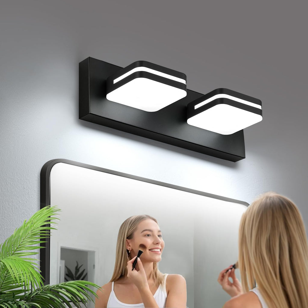 360° Rotate LED Bathroom Vanity Light Fixtures, 1300LM Acrylic Brushed Nickel Vanity Lights for Bathroom, Modern Wall Lighting Fixtures Over Mirror Kitchen Living Hallway (Natural White Light 5000K)