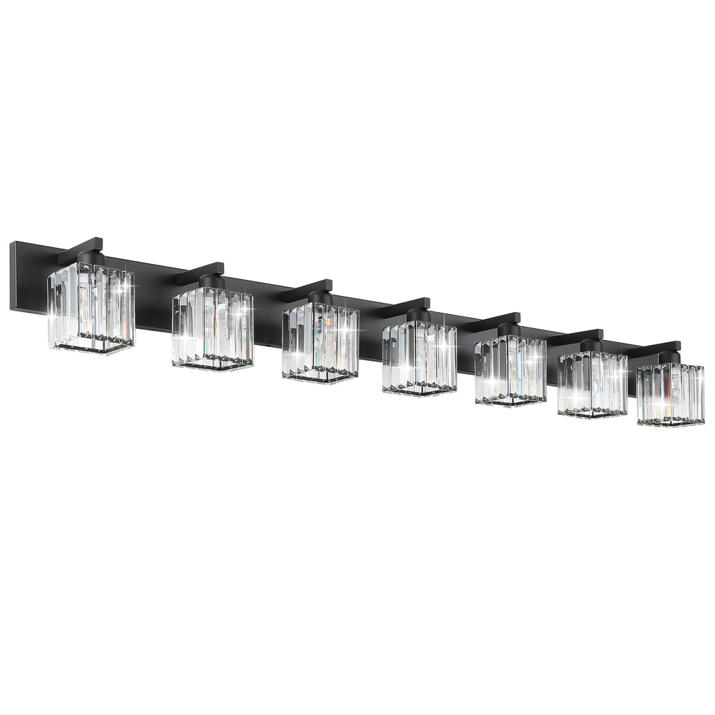Brushed Nickel 3-Light Crystal Bathroom Vanity Light Fixture (Bulb Not Included)