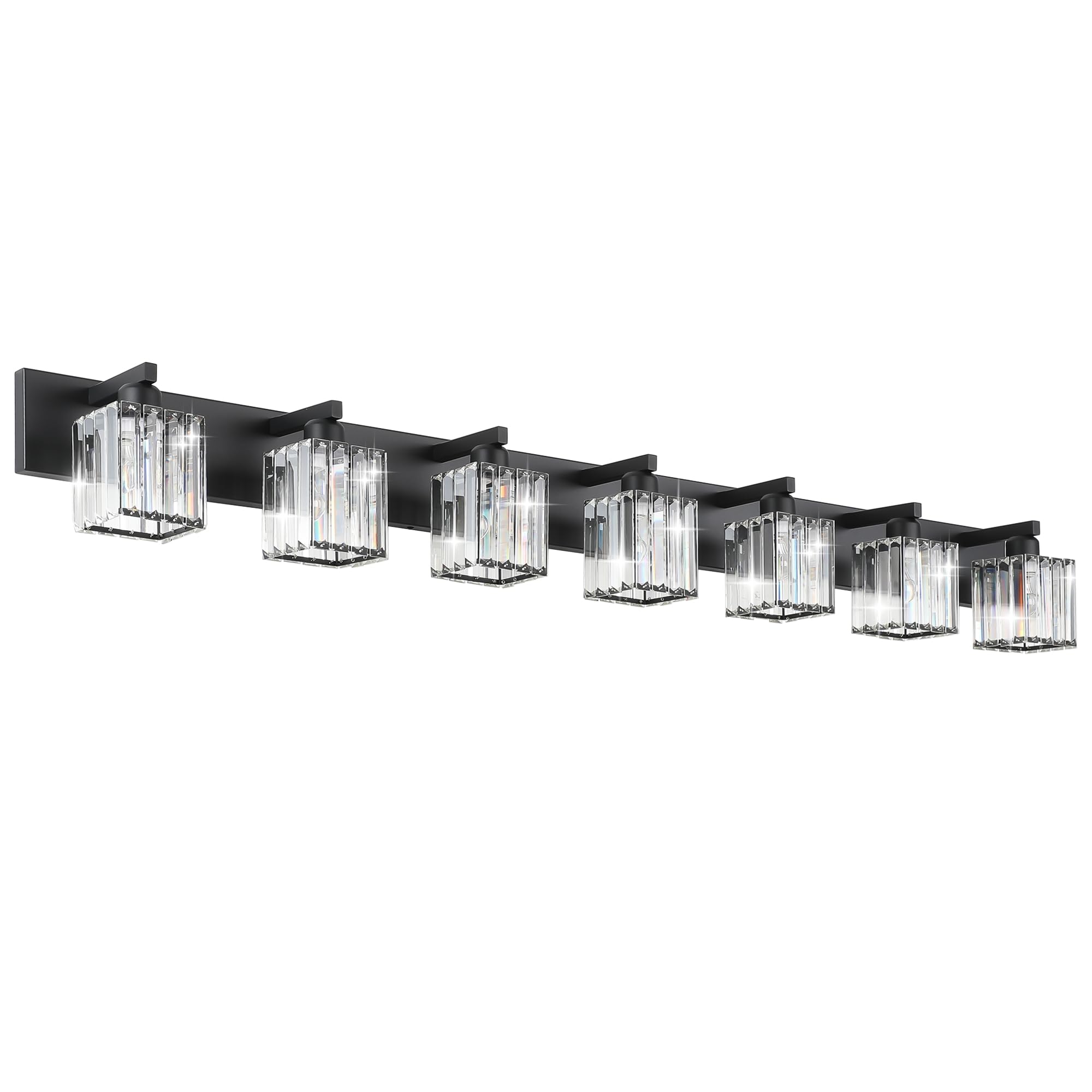 Brushed Nickel 3-Light Crystal Bathroom Vanity Light Fixture (Bulb Not Included)