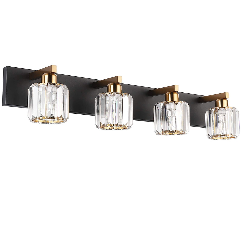 Brushed Nickel 3-Light Crystal Bathroom Vanity Light Fixture (Bulb Not Included)