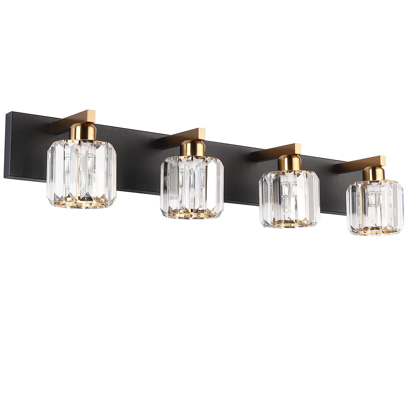 Brushed Nickel 3-Light Crystal Bathroom Vanity Light Fixture (Bulb Not Included)
