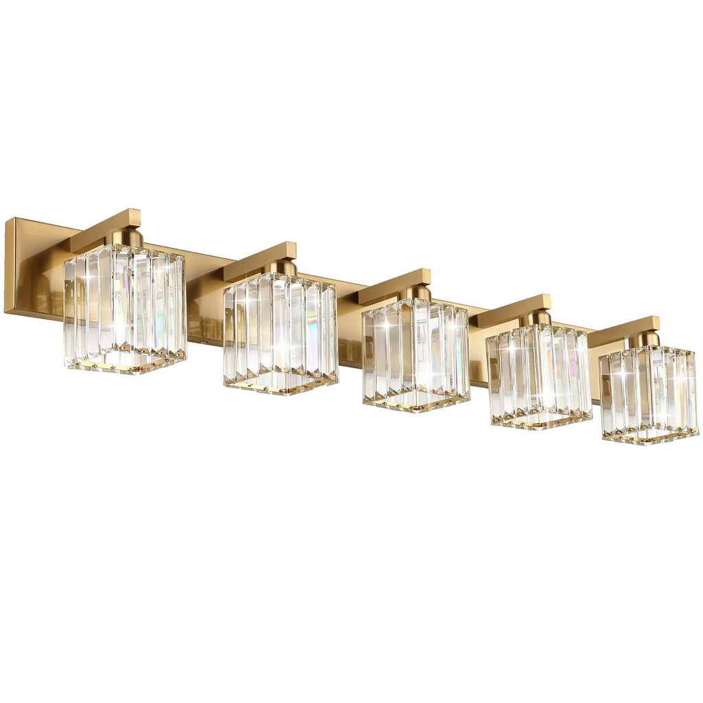 Brushed Nickel 3-Light Crystal Bathroom Vanity Light Fixture (Bulb Not Included)