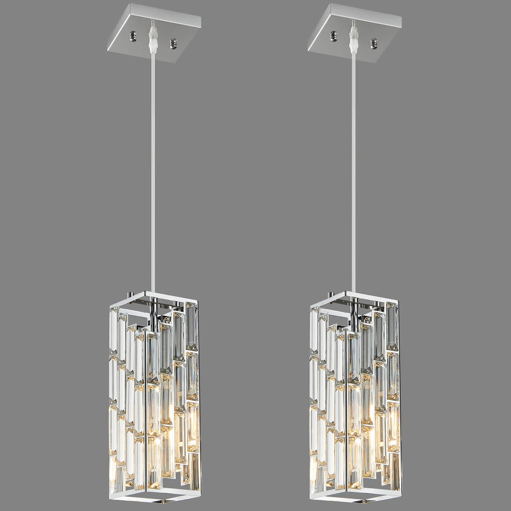 Black Pendant Lighting Modern Pendant Light, Mini Crystal Chandeliers,Adjustable Pendant Light Fixture for Kitchen Island Dinning Room Bedroom (3 Pack)
