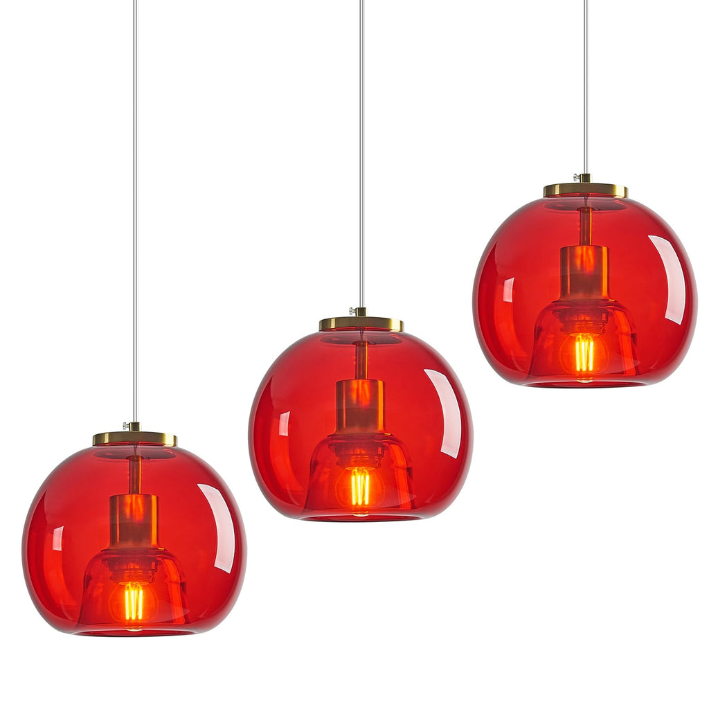 Mirror Smoke Gray Glass Pendant Lights Kitchen Island 2 Pack 7.87" Glass Globe Pendant Light Black Hanging Light Fixture Modern Pendant Lighting for Kitchen Island Bedroom Dining Room