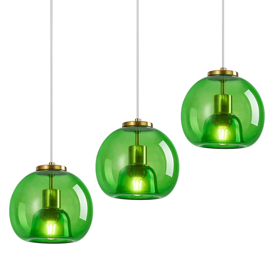 Mirror Smoke Gray Glass Pendant Lights Kitchen Island 2 Pack 7.87" Glass Globe Pendant Light Black Hanging Light Fixture Modern Pendant Lighting for Kitchen Island Bedroom Dining Room
