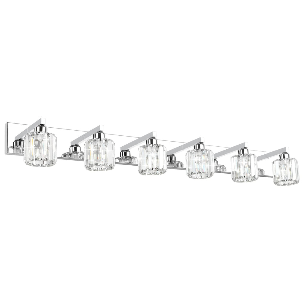 Brushed Nickel 3-Light Crystal Bathroom Vanity Light Fixture (Bulb Not Included)