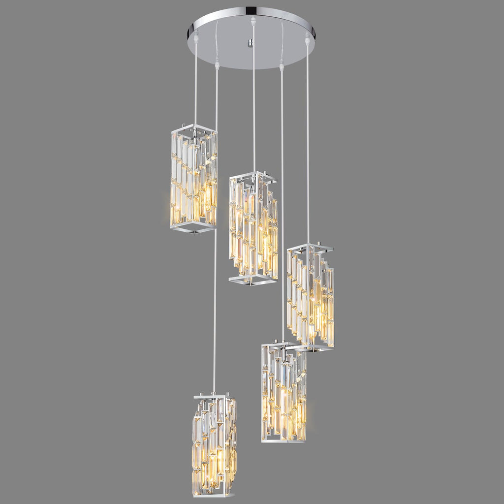 Black Pendant Lighting Modern Pendant Light, Mini Crystal Chandeliers,Adjustable Pendant Light Fixture for Kitchen Island Dinning Room Bedroom (3 Pack)