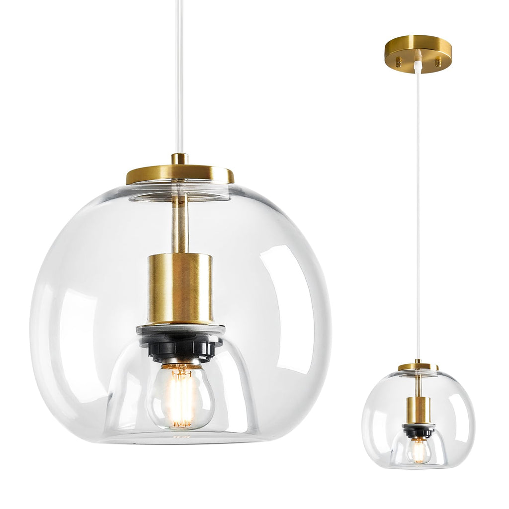 Mirror Smoke Gray Glass Pendant Lights Kitchen Island 2 Pack 7.87" Glass Globe Pendant Light Black Hanging Light Fixture Modern Pendant Lighting for Kitchen Island Bedroom Dining Room