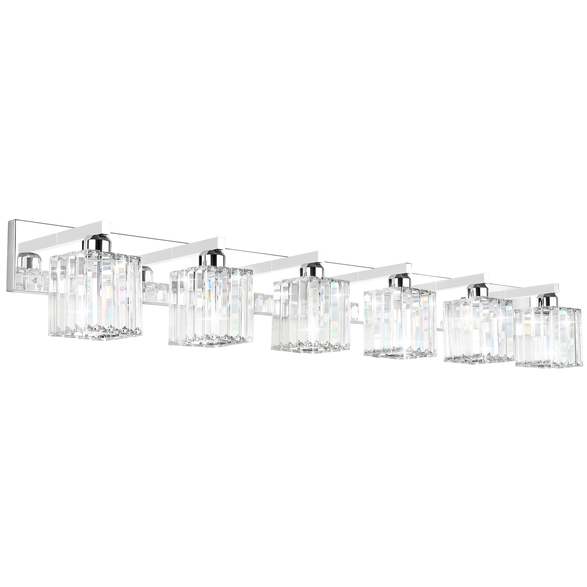 Brushed Nickel 3-Light Crystal Bathroom Vanity Light Fixture (Bulb Not Included)