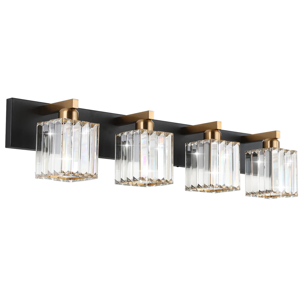 Brushed Nickel 3-Light Crystal Bathroom Vanity Light Fixture (Bulb Not Included)