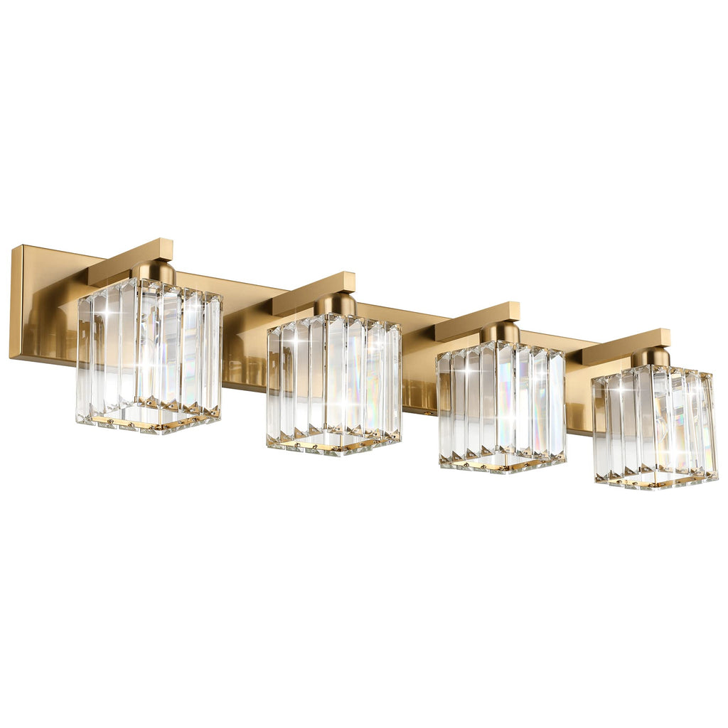 Brushed Nickel 3-Light Crystal Bathroom Vanity Light Fixture (Bulb Not Included)