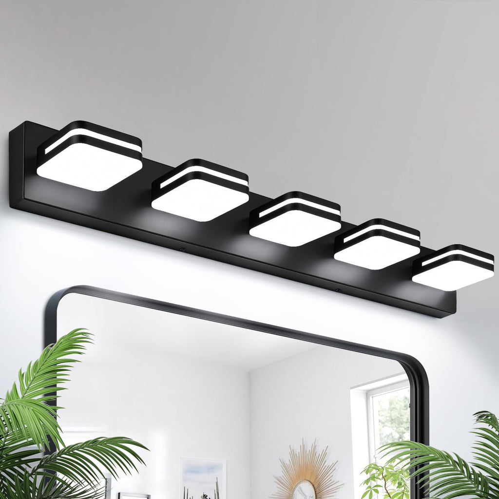 360° Rotate LED Bathroom Vanity Light Fixtures, 1300LM Acrylic Brushed Nickel Vanity Lights for Bathroom, Modern Wall Lighting Fixtures Over Mirror Kitchen Living Hallway (Natural White Light 5000K)
