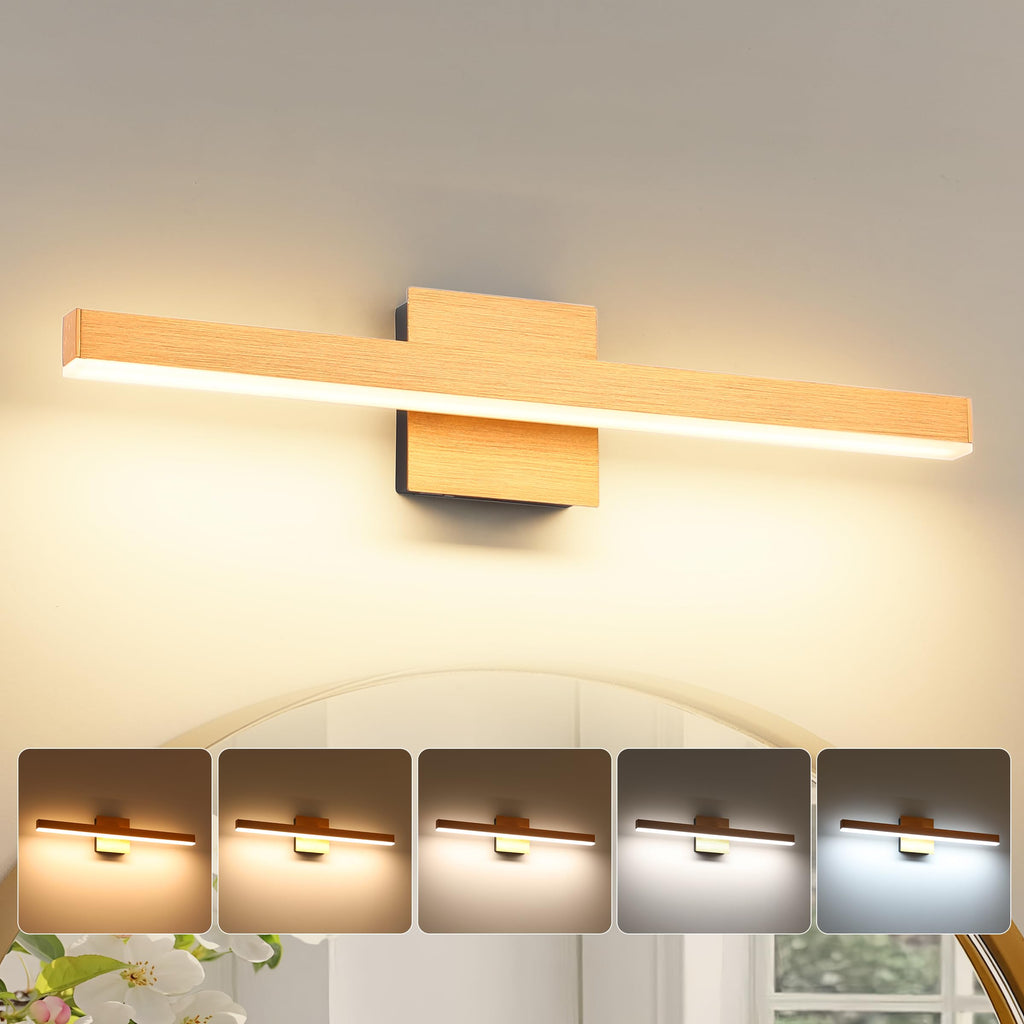 Joossnwell Brushed Nickel Vanity Light for Bathroom Lighting Fixtures Over Mirror Modern Bath Vanity Lights Bar 5CCT Diammable Bathroom Lights 31.5 inch ETL Certificated