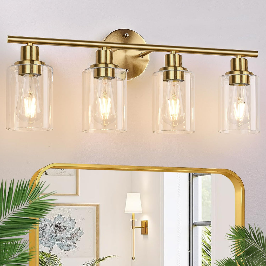 Zarbitta 3-Light Bathroom Light Fixtures, Brushed Nickel Vanity Light, Farmhouse Wall Lights with Milky White Frosted Glass Shades, Bathroom Wall Lamp for Mirror Kitchen Bedroom Hallway Living Room