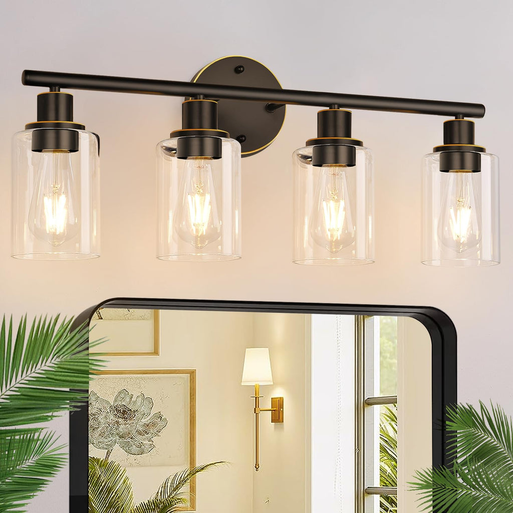 Zarbitta 3-Light Bathroom Light Fixtures, Brushed Nickel Vanity Light, Farmhouse Wall Lights with Milky White Frosted Glass Shades, Bathroom Wall Lamp for Mirror Kitchen Bedroom Hallway Living Room