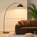 72" Black Dimmable LED Arc Floor Lamp with Remote & Foot Switch, 20W Adjustable Over Sofa Standing Lamp