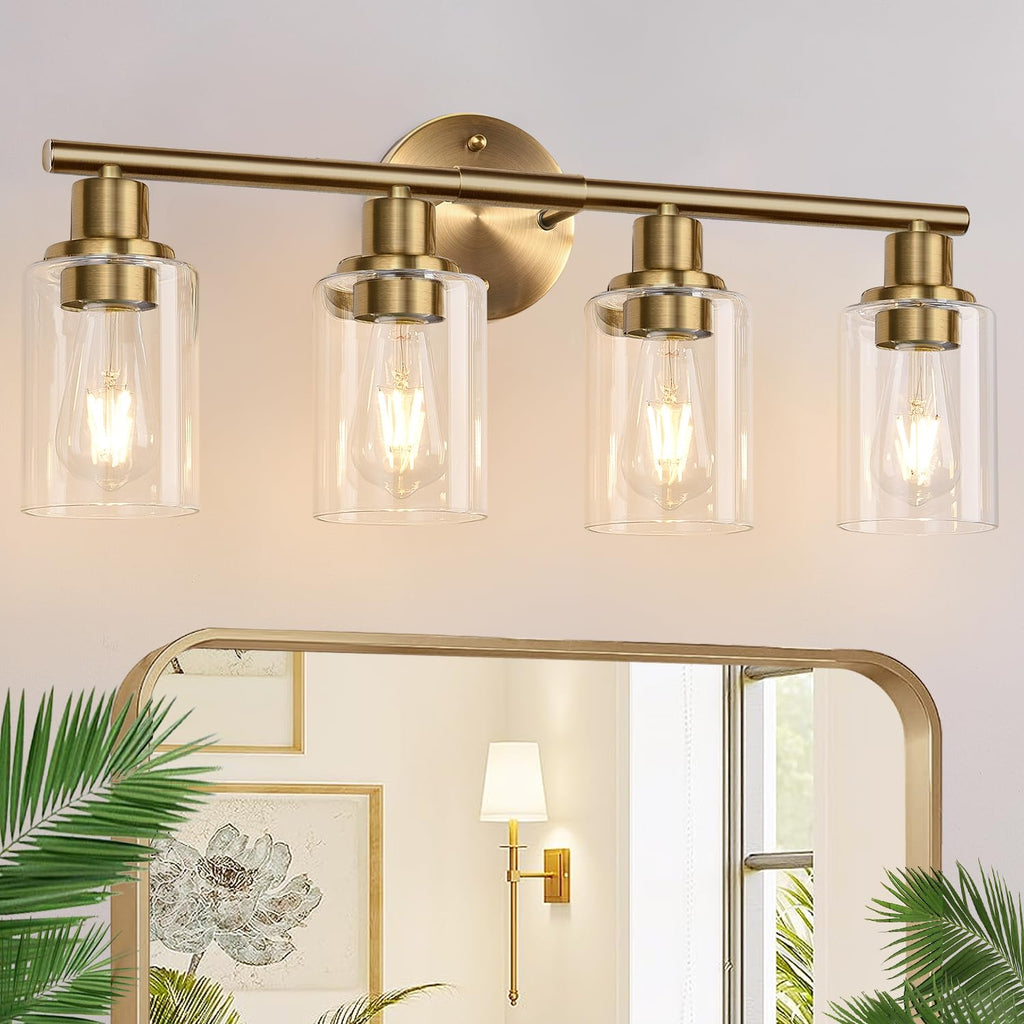 Zarbitta 3-Light Bathroom Light Fixtures, Brushed Nickel Vanity Light, Farmhouse Wall Lights with Milky White Frosted Glass Shades, Bathroom Wall Lamp for Mirror Kitchen Bedroom Hallway Living Room