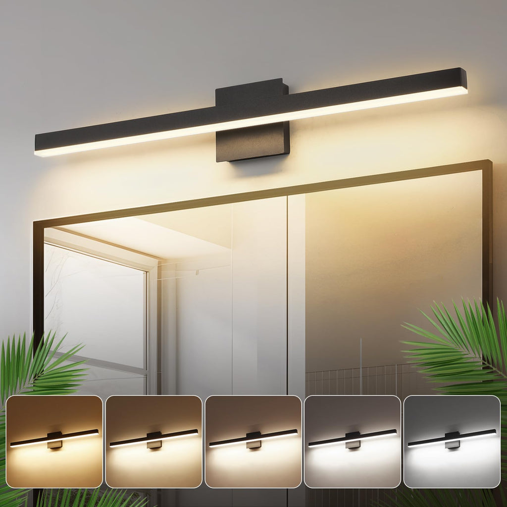 Joossnwell Brushed Nickel Vanity Light for Bathroom Lighting Fixtures Over Mirror Modern Bath Vanity Lights Bar 5CCT Diammable Bathroom Lights 31.5 inch ETL Certificated