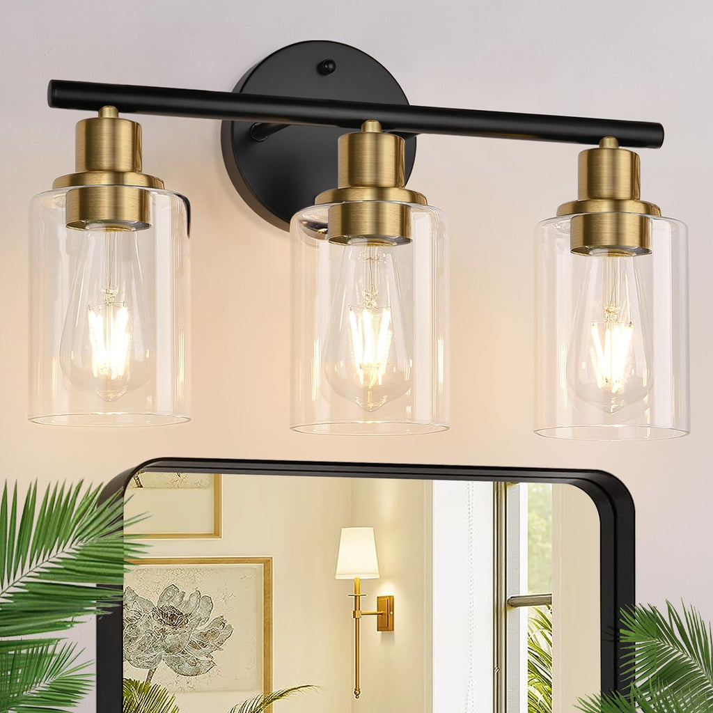 Zarbitta 3-Light Bathroom Light Fixtures, Brushed Nickel Vanity Light, Farmhouse Wall Lights with Milky White Frosted Glass Shades, Bathroom Wall Lamp for Mirror Kitchen Bedroom Hallway Living Room