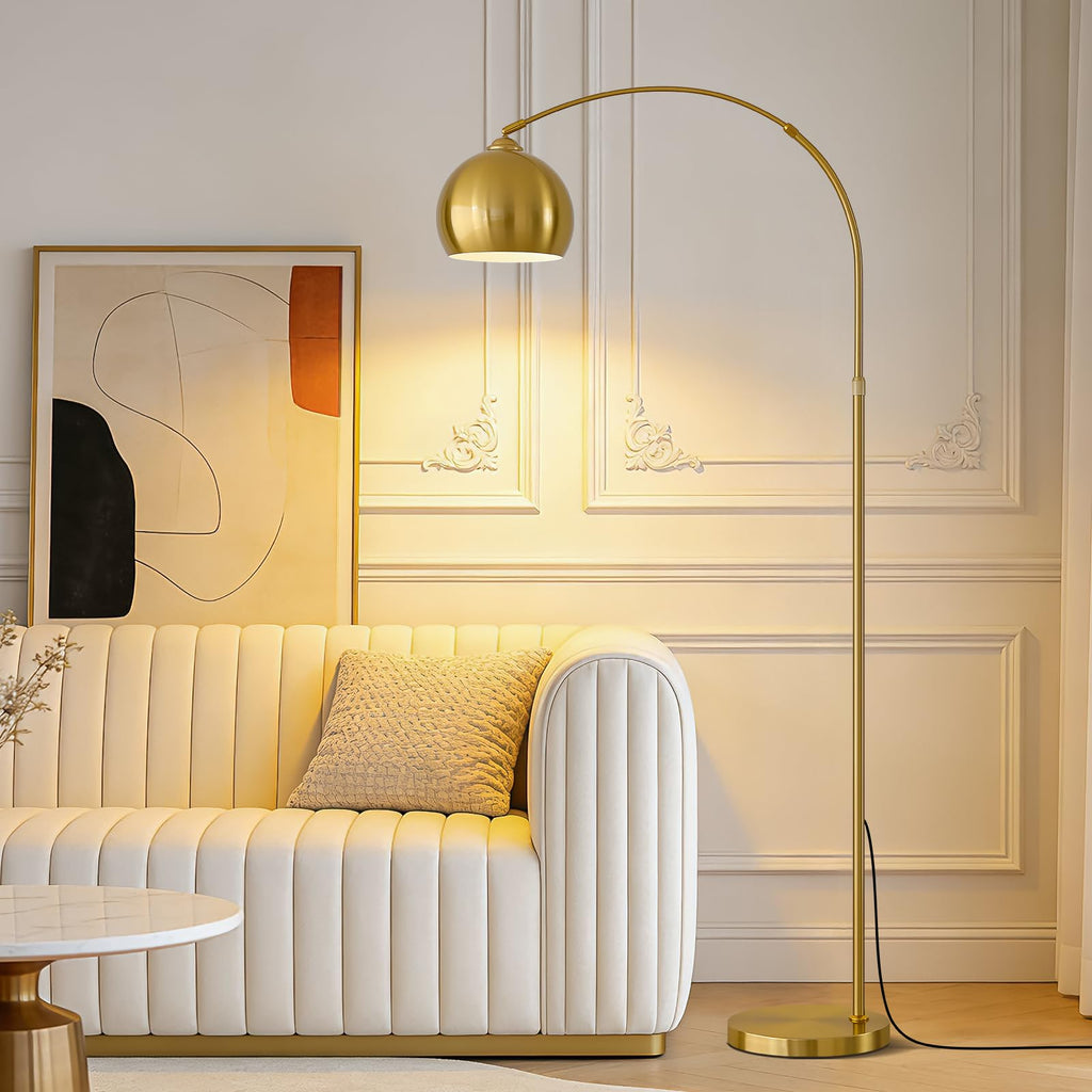 Matte Black Arc Floor Lamp 71" Tall, Dimmable 12W LED Smart Standing Lamp with Remote Control, 360° Rotatable Adjustable Height & Span, Reading Floor Lamp for Living Room, Bedroom, Office, Library