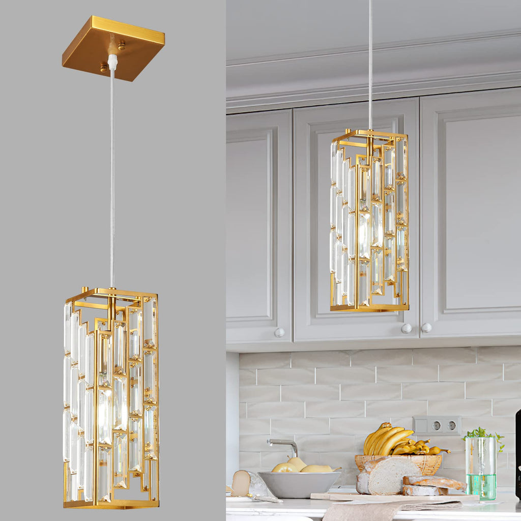 Black Pendant Lighting Modern Pendant Light, Mini Crystal Chandeliers,Adjustable Pendant Light Fixture for Kitchen Island Dinning Room Bedroom (3 Pack)