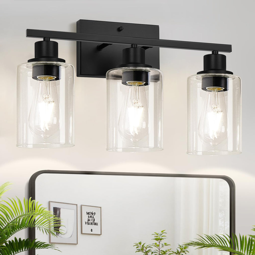 MOKATNG 4-Light Vanity Light with Milky White Shades, Brushed Nickel Bathroom Lighting Fixtures Over Mirror, Modern Bathroom Wall Lamp for Mirror Living Room Cabinet Bedroom