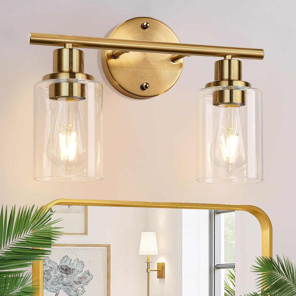 Zarbitta 3-Light Bathroom Light Fixtures, Brushed Nickel Vanity Light, Farmhouse Wall Lights with Milky White Frosted Glass Shades, Bathroom Wall Lamp for Mirror Kitchen Bedroom Hallway Living Room